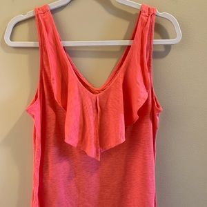 Salmon Lilly ruffle Shay tank